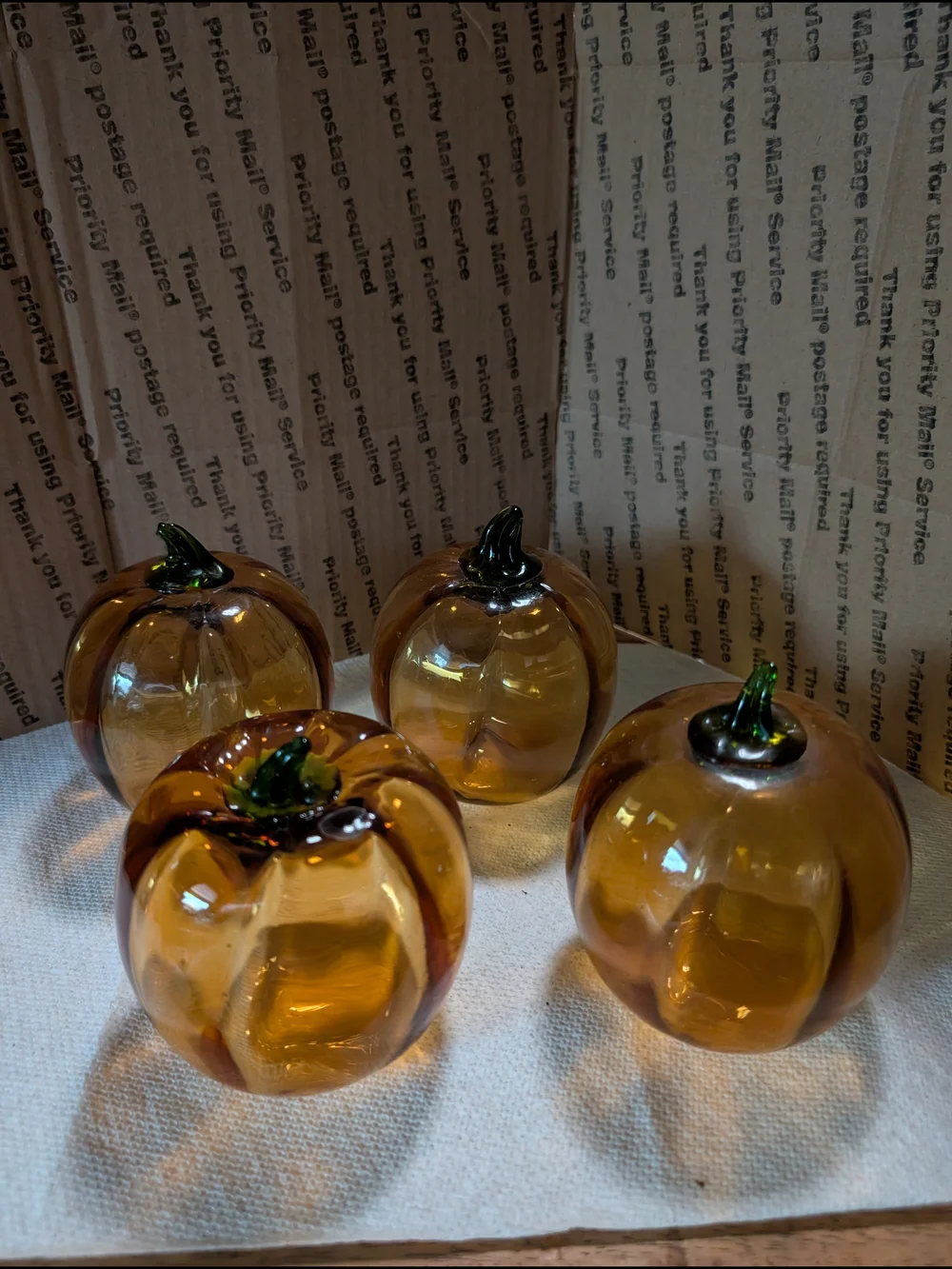 Blenco MCM Vintage Amber Glass Pumpkin Décor Set - Home Accents